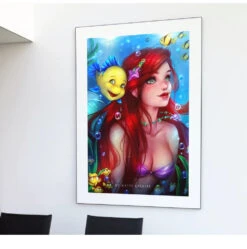 Broderie Diamant <br> Ariel La Petite Sirène Et Polochon -Atelier Broderie Diamant broderie diamant ariel la petite sirene et polochon decor atelier broderie diamant