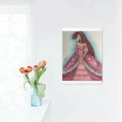 Broderie Diamant <br> Ariel La Sirène Avec Robe De Princesse -Atelier Broderie Diamant broderie diamant ariel la sirene avec robe de princesse decor atelier broderie diamant