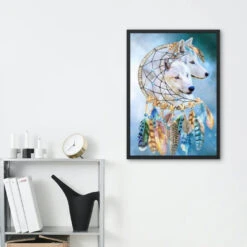 Broderie Diamant <br> Attrape Rêve Loups 7 Broderie Diamant <br> Attrape Rêve Loups -Atelier Broderie Diamant broderie diamant attrape reve loups decor atelier broderie diamant