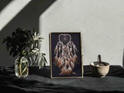 Broderie Diamant <br> Attrape Rêve Nuit Noire 7 Broderie Diamant <br> Attrape Rêve Nuit Noire -Atelier Broderie Diamant broderie diamant attrape reve nuit noire decor atelier broderie diamant