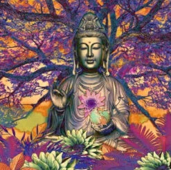 Broderie Diamant <br> Bouddha & Arbre De Vie