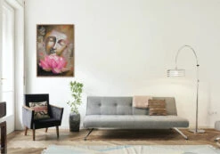 Broderie Diamant <br> Bouddha & Lotus Sacré -Atelier Broderie Diamant broderie diamant bouddha lotus sacre decor atelier broderie diamant