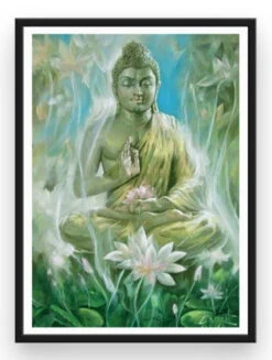 Broderie Diamant <br> Bouddha Embrumé -Atelier Broderie Diamant broderie diamant bouddha embrume cadre atelier broderie diamant