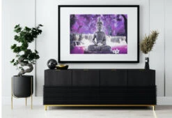 Broderie Diamant <br> Bouddha Et Cascades Violettes -Atelier Broderie Diamant broderie diamant bouddha et cascades violettes decor atelier broderie diamant