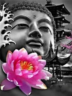 Broderie Diamant <br> Bouddha Et Temple