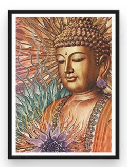 Broderie Diamant <br> Bouddha Profil -Atelier Broderie Diamant broderie diamant bouddha profil cadre atelier broderie diamant