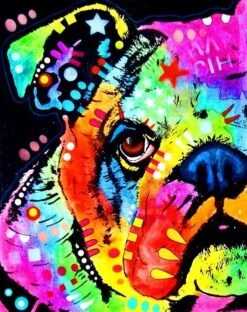 Broderie Diamant <br> Bouledogue Anglais Coloré