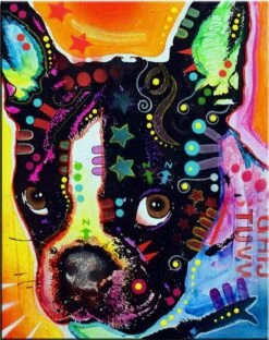 Broderie Diamant <br> Bouledogue Français Coloré