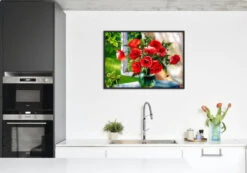 Broderie Diamant <br> Bouquet De Coquelicots -Atelier Broderie Diamant broderie diamant bouquet de coquelicots decor atelier broderie diamant