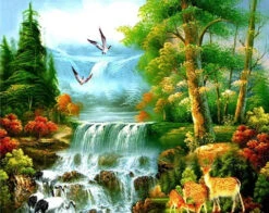 Broderie Diamant <br> Cascade & Animaux