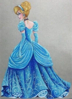 Broderie Diamant <br> Cendrillon Et Sa Jolie Robe