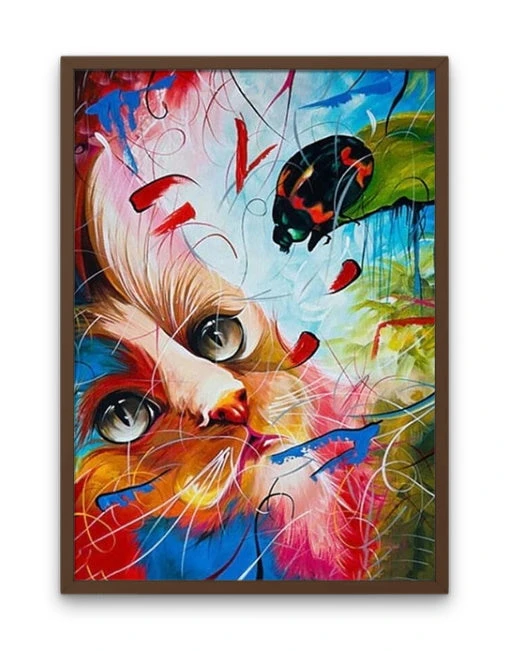 Broderie Diamant <br> Chat Abstrait Nature 4 Broderie Diamant <br> Chat Abstrait Nature – Image 2