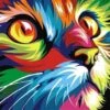 Broderie Diamant <br> Chat Arc-en-Ciel