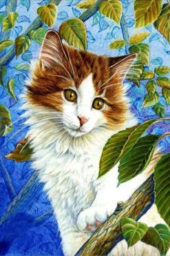 Broderie Diamant <br> Chat Des Arbres