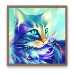 Broderie Diamant <br> Chat Fantastique -Atelier Broderie Diamant broderie diamant chat fantastique cadre atelier broderie diamant