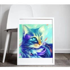 Broderie Diamant <br> Chat Fantastique -Atelier Broderie Diamant broderie diamant chat fantastique decor atelier broderie diamant
