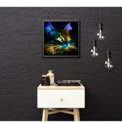 Broderie Diamant <br> Chat Fluorescent -Atelier Broderie Diamant broderie diamant chat fluorescent decor atelier broderie diamant