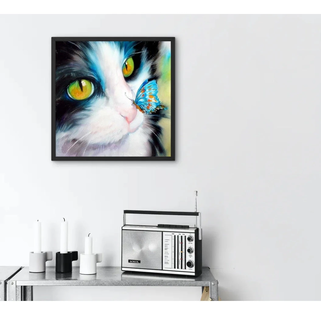 Broderie Diamant <br> Chat Mignon Et Papillon 5 Broderie Diamant <br> Chat Mignon Et Papillon – Image 3