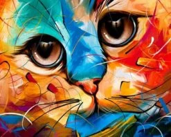 Broderie Diamant <br> Chat Multicolore