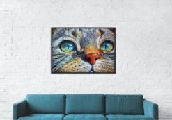 Broderie Diamant <br> Chat Mystérieux -Atelier Broderie Diamant broderie diamant chat mysterieux decor atelier broderie diamant