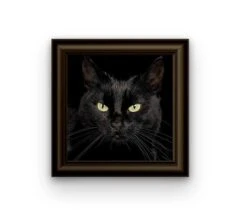 Broderie Diamant <br> Chat Noir -Atelier Broderie Diamant broderie diamant chat noir cadre atelier broderie diamant