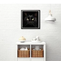 Broderie Diamant <br> Chat Noir -Atelier Broderie Diamant broderie diamant chat noir decor atelier broderie diamant