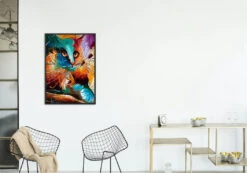 Broderie Diamant <br> Chat Orange & Bleu 7 Broderie Diamant <br> Chat Orange & Bleu -Atelier Broderie Diamant broderie diamant chat orange bleu decor atelier broderie diamant