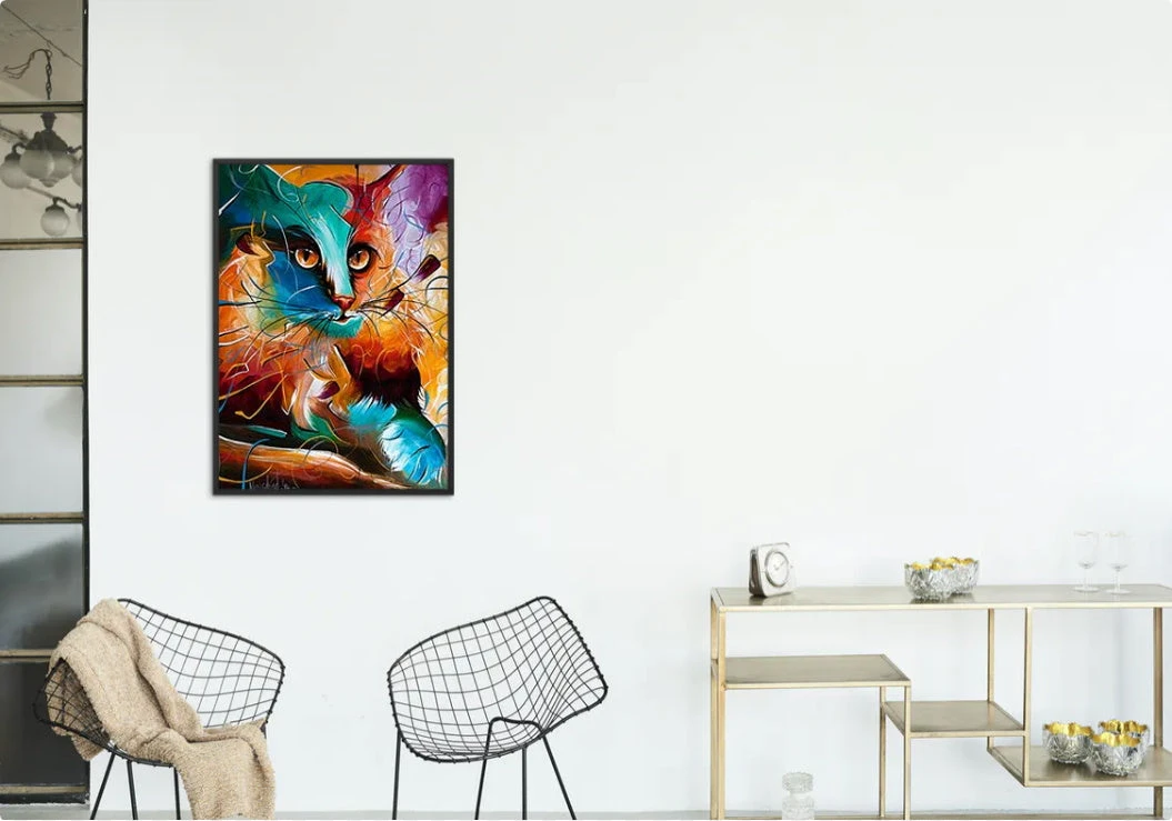 Broderie Diamant <br> Chat Orange & Bleu 5 Broderie Diamant <br> Chat Orange & Bleu – Image 3