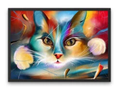 Broderie Diamant <br> Chat Regard Mystérieux -Atelier Broderie Diamant broderie diamant chat regard mysterieux cadre atelier broderie diamant