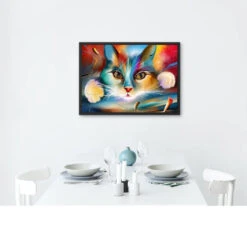 Broderie Diamant <br> Chat Regard Mystérieux -Atelier Broderie Diamant broderie diamant chat regard mysterieux decor atelier broderie diamant