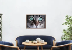 Broderie Diamant <br> Chat Yeux Bleu Azur 7 Broderie Diamant <br> Chat Yeux Bleu Azur -Atelier Broderie Diamant broderie diamant chat yeux bleu azur decor atelier broderie diamant