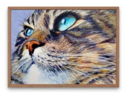 Broderie Diamant <br> Chat Yeux Bleus Perçants -Atelier Broderie Diamant broderie diamant chat yeux bleus percants cadre atelier broderie diamant