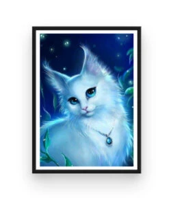 Broderie Diamant <br> Chaton De Nuit -Atelier Broderie Diamant broderie diamant chaton de nuit cadre atelier broderie diamant