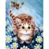 Broderie Diamant <br> Chaton Et Fleurs -Atelier Broderie Diamant broderie diamant chaton et fleurs atelier broderie diamant