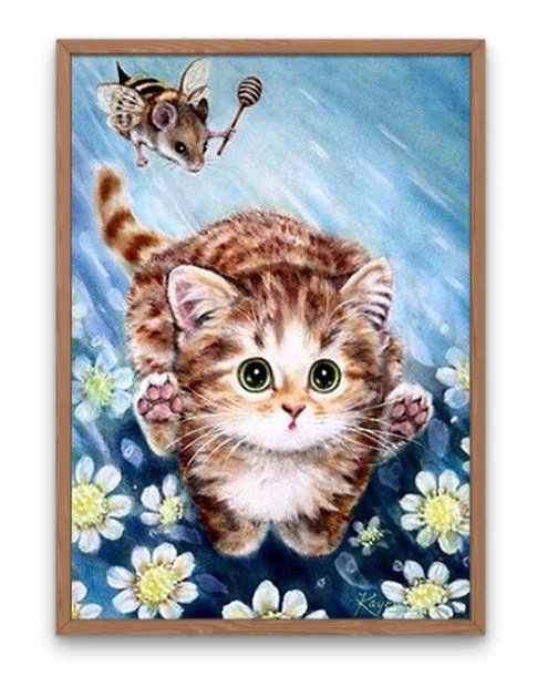 Broderie Diamant <br> Chaton Et Fleurs 4 Broderie Diamant <br> Chaton Et Fleurs – Image 2