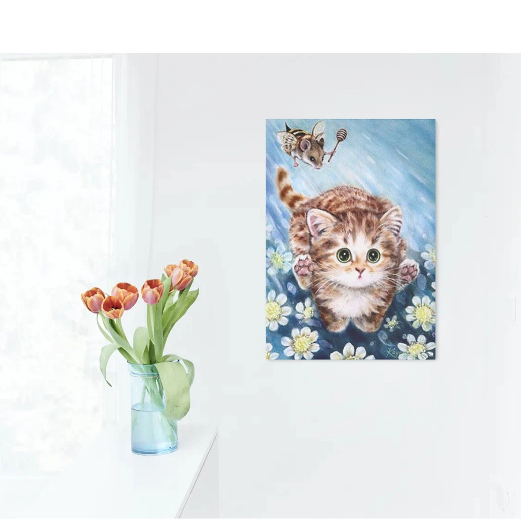 Broderie Diamant <br> Chaton Et Fleurs 5 Broderie Diamant <br> Chaton Et Fleurs – Image 3