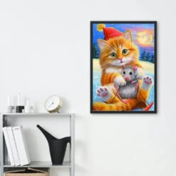 Broderie Diamant <br> Chaton Et Souris -Atelier Broderie Diamant broderie diamant chaton et souris decor atelier broderie diamant