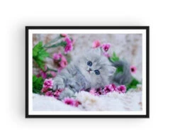 Broderie Diamant <br> Chaton Fleuri -Atelier Broderie Diamant broderie diamant chaton fleuri cadre atelier broderie diamant