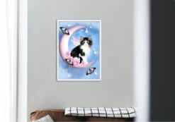 Broderie Diamant <br> Chaton Sur La Lune 7 Broderie Diamant <br> Chaton Sur La Lune -Atelier Broderie Diamant broderie diamant chaton sur la lune decor atelier broderie diamant
