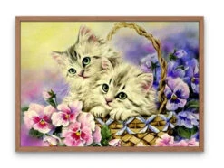 Broderie Diamant <br> Chatons Dans Panier 6 Broderie Diamant <br> Chatons Dans Panier -Atelier Broderie Diamant broderie diamant chatons dans panier cadre atelier broderie diamant