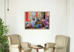 Broderie Diamant <br> Chatons Et Laine -Atelier Broderie Diamant broderie diamant chatons et laine decor atelier broderie diamant