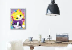 Broderie Diamant <br> Chats Mignons 7 Broderie Diamant <br> Chats Mignons -Atelier Broderie Diamant broderie diamant chats mignons decor atelier broderie diamant
