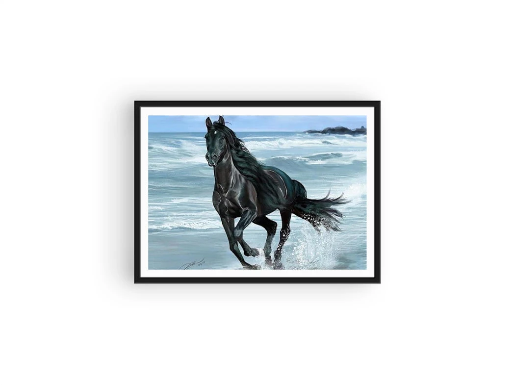 Broderie Diamant <br> Cheval Noir Et Mer 4 Broderie Diamant <br> Cheval Noir Et Mer – Image 2