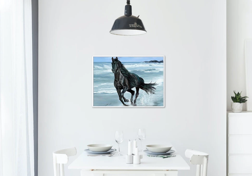 Broderie Diamant <br> Cheval Noir Et Mer 5 Broderie Diamant <br> Cheval Noir Et Mer – Image 3