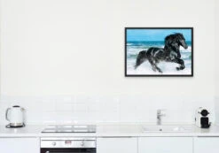 Broderie Diamant <br> Cheval Noir Sauvage -Atelier Broderie Diamant broderie diamant cheval noir sauvage decor atelier broderie diamant