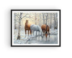 Broderie Diamant <br> Chevaux D'Hiver -Atelier Broderie Diamant broderie diamant chevaux dhiver cadre atelier broderie diamant