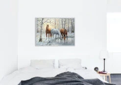 Broderie Diamant <br> Chevaux D'Hiver -Atelier Broderie Diamant broderie diamant chevaux dhiver decor atelier broderie diamant