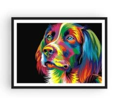 Broderie Diamant <br> Chien Arc-en-Ciel -Atelier Broderie Diamant broderie diamant chien arc en ciel cadre atelier broderie diamant