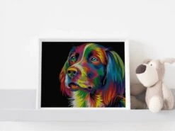 Broderie Diamant <br> Chien Arc-en-Ciel -Atelier Broderie Diamant broderie diamant chien arc en ciel decor atelier broderie diamant