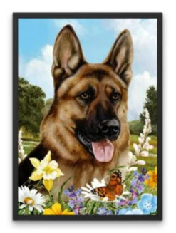 Broderie Diamant <br> Chien Et Fleurs 6 Broderie Diamant <br> Chien Et Fleurs -Atelier Broderie Diamant broderie diamant chien et fleurs cadre atelier broderie diamant